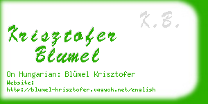 krisztofer blumel business card