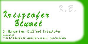 krisztofer blumel business card